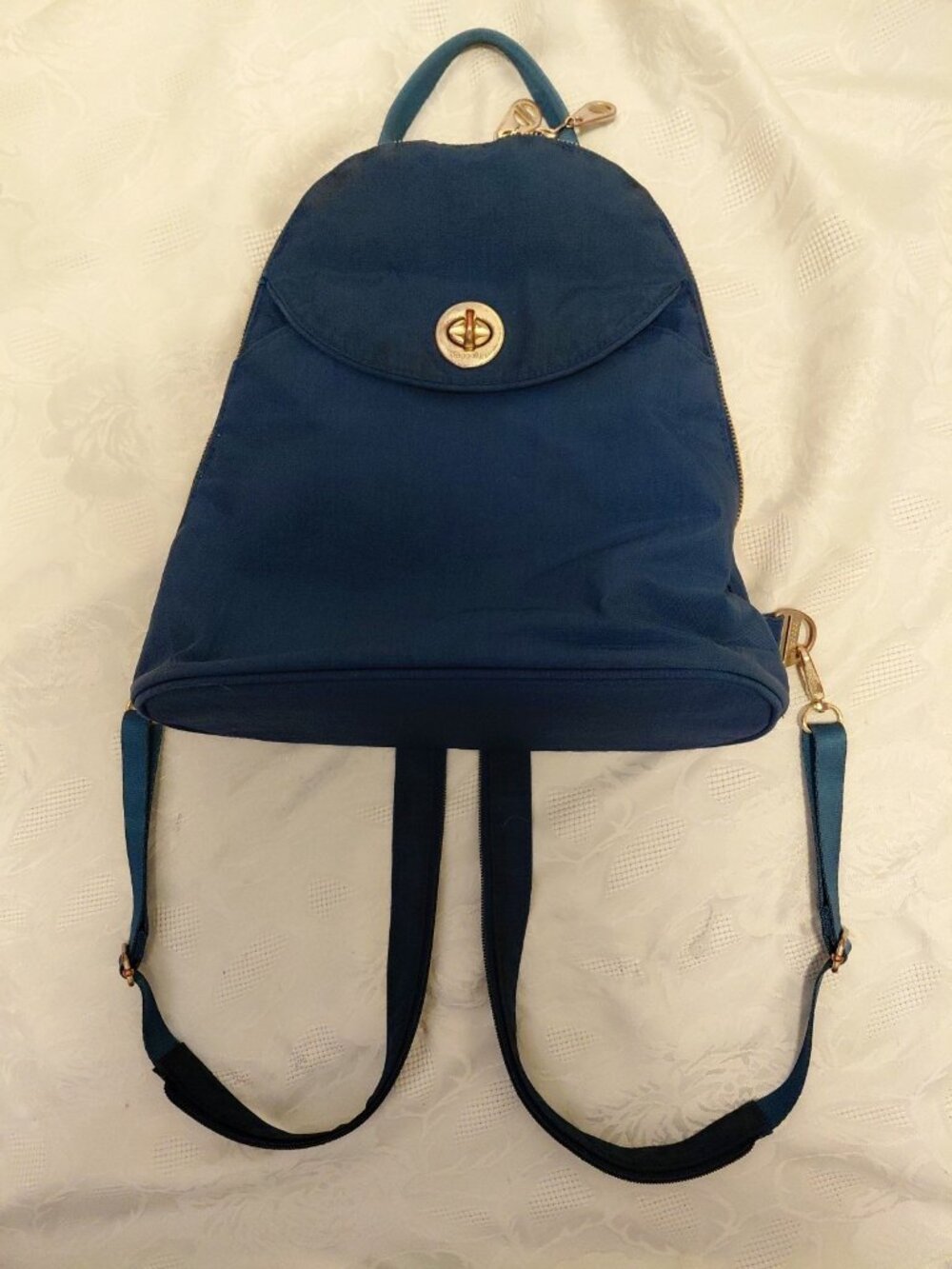 Baggallini Dallas Convertible Backpack Blue‎ Travel Lightweight Pockets